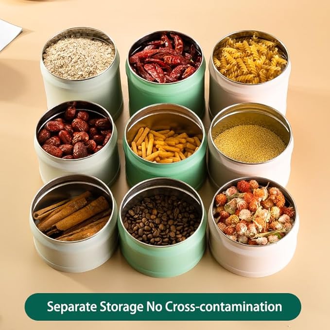 Coffee Canister, Vacuum Sealed Airtight Stainless Steel Kitchen Food Storage Container for Coffee Beans, Nuts,Tea, Cereal, Sugar