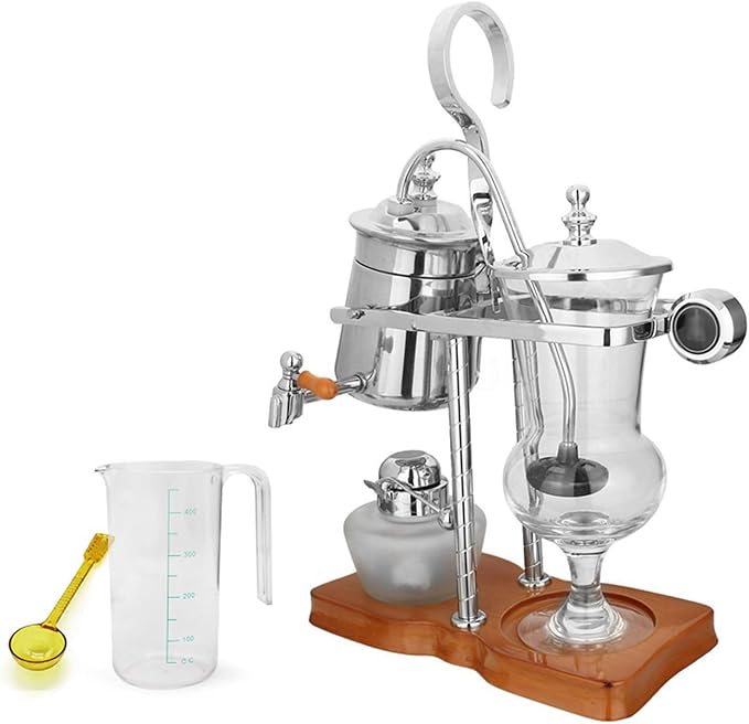 Luxury Balancing Siphon Coffee Maker/Brewer,Balance Syphon Coffee Maker Double Column,Easy to Clean Permanent Filter and Water Retainer,A