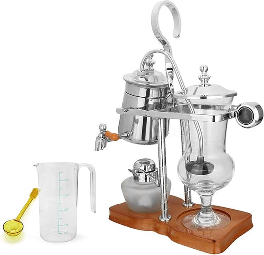 Luxury Balancing Siphon Coffee Maker/Brewer,Balance Syphon Coffee Maker Double Column,Easy to Clean Permanent Filter and Water Retainer,A
