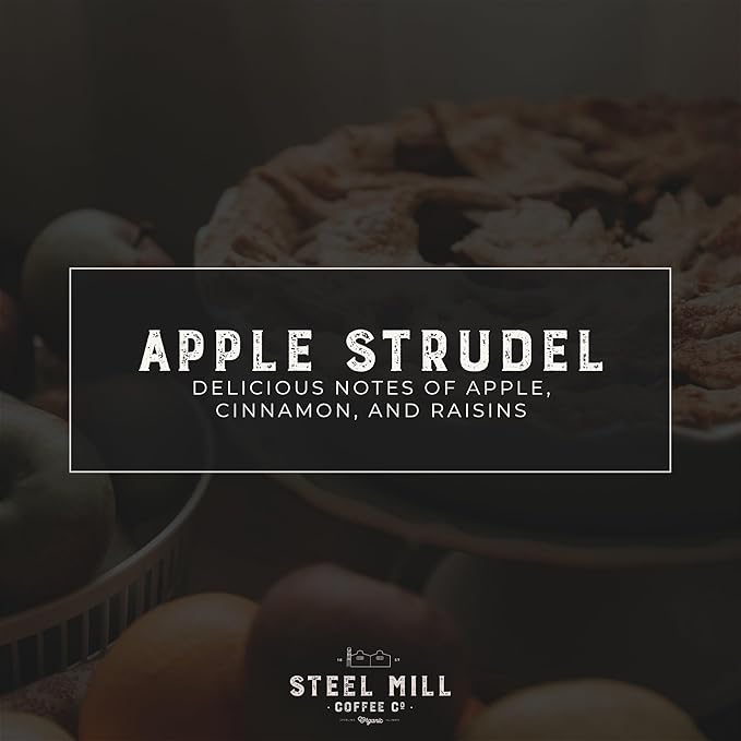 Steel Mill Coffee Co. Apple Strudel Flavored Coffee | 2 LB/Whole Bean/Regular | Grown in Colombia