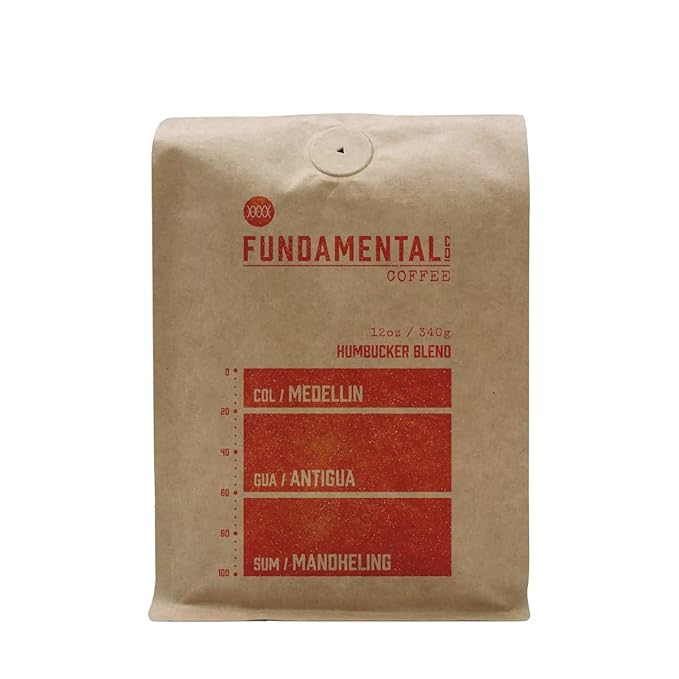 Humbucker Blend - Roasted by Fundamental Coffee Company - Whole Bean Coffee - 12 Ounce Bag