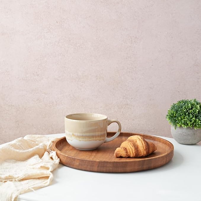 Bosmarlin Ceramic Coffee Mug Set of 4, 16 Oz, Jumbo Latte Mugs, Dishwasher and Microwave, Unique Reactive Glaze (Brown Grey, 16 Oz)