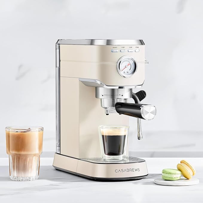 CASABREWS CM5418 Espresso Machine 20 Bar, Espresso Maker with Milk Frother Steam Wand, Stainless Steel Espresso Coffee Machine with 34oz Removable Water Tank, Gift for Mom or Dad, Gift for Him, Creamy