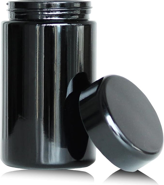 Black Glass Airtight Storage Container Jar 200ml with UV Protection for Spice Coffee