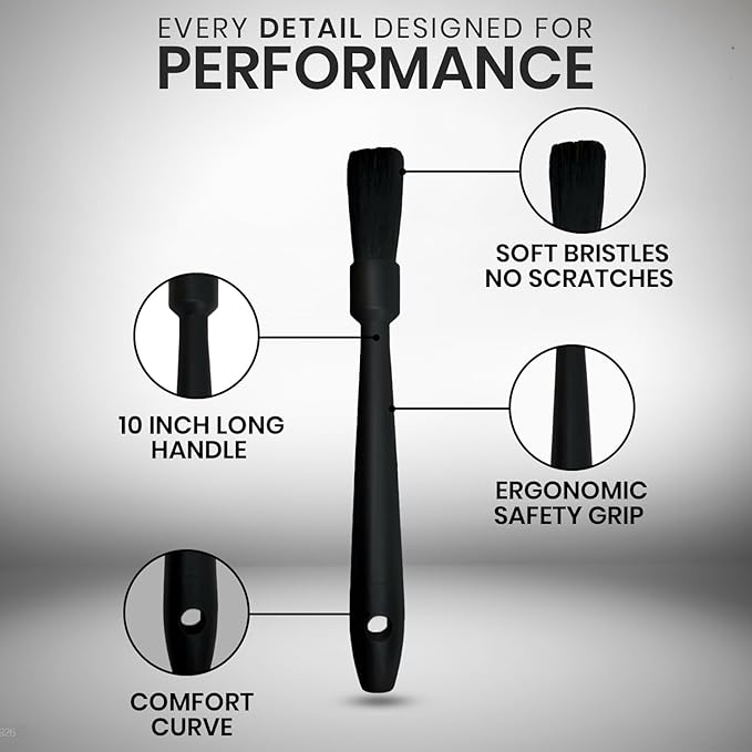 Rattleware 10" Black Espresso Machine Grinder Brush, Long Durable Handle Coffee Grinder Cleaning Brush - Ideal for Home, Cafe, Restaurant, or Hotel - Trusted by Baristas