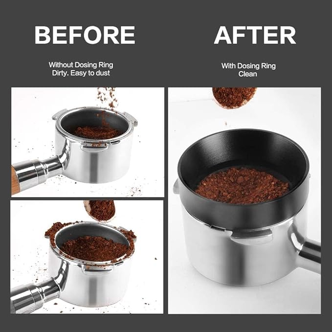 54mm Espresso Accessories Kit, Dosing Funnel and Puck Screen Set, Magnetic Coffee Funnel, 53.5mm Reusable Espresso Puck Screen, Espresso Tools(Doggie)