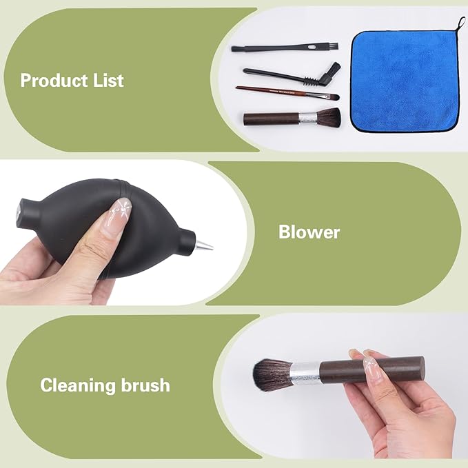 6 PCS Coffee Brush Kit, Professional Espresso Machine Cleaning Brush Set, Coffee Grinder Cleaning Tool, Nylon & Wooden Brushes, Cleaning Towel, Coffee Air Pump Blower