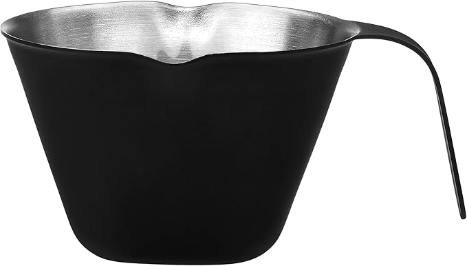 Normcore Espresso Measuring Cup, Espresso Shot Cups with Handle, Espresso Pouring Cup with Double Spout for Barista Tool Accessories, 1mm Thick, 304 Stainless Steel, Matte Black