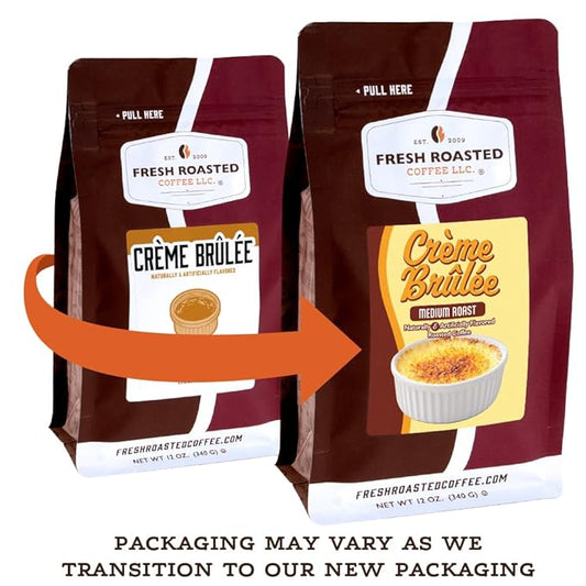 Fresh Roasted Coffee, Crème Brûlée Flavored Coffee, 12 oz, Medium Roast, Kosher, Ground