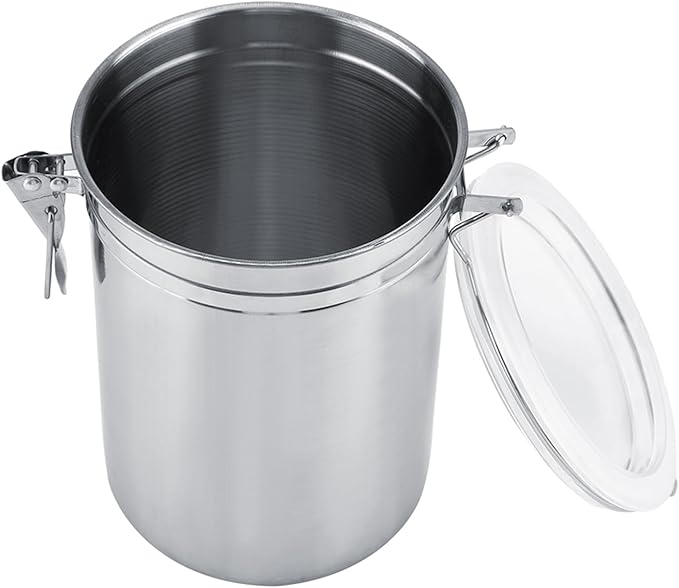 Cocoarm Stainless Steel Coffee Canister, Container Vacuum Sealed Storage Jar with Airtight Clamp Lid for Sugar Tea Bean (Extra Large 57L 13.1 X 14.4 X 18.5in)