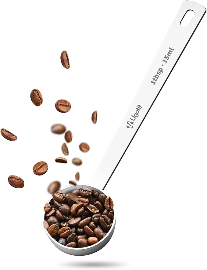 Ugotit Coffee Scoop, 1 Tbsp Long Handled 304 Stainless Steel Measuring Spoon for Coffee, Tea & Baking, 15ml Precision Scoop, Dishwasher Safe