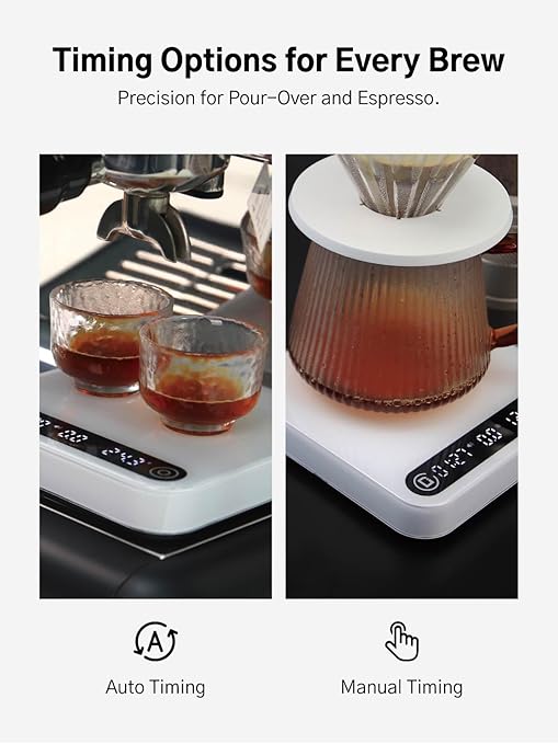 Coffee Brewing Control System – Coffee TDS Refractometer and Digital Scale with Timer, 0.02% Precision, 0.1g Resolution, Smart App, Rechargeable, Ideal for Pour Over and Espresso