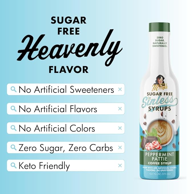 Sugar Free Peppermint Pattie Syrup - Stevia-Based, No Artificial Sweeteners, Keto-Friendly for Coffee, Tea, Cocoa