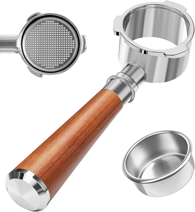 58mm Bottomless Portafilter 3 Ears Compatible with CASABREWS Ultra, 5700 Series, 4700Gense and Neutron Pro, Professional Espresso Naked Bottomless Portafilters with Stainless Steel Filter Basket