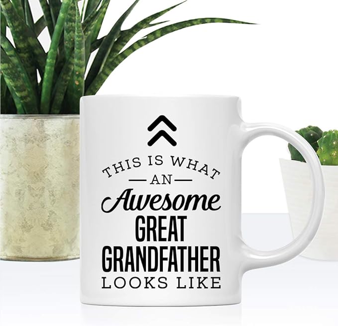 Andaz Press 11oz. Ceramic Coffee Tea Mug Thank You Gift, This is What an Awesome Great Grandfather Looks Like, 1-Pack, Birthday Christmas Gift Ideas Coworker Him Her, Includes Gift Box