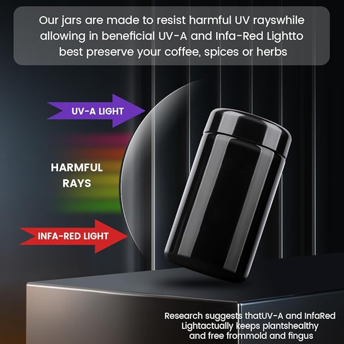 200g Black Ultraviolet Glass Jar with Lid,200 ml Airtight Smell Proof Container,Refillable Containers Jar,Ideal for Long term storage Oil,Coffee,Spices (C capacity: 200ml 3-PCS)