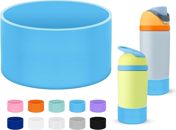 Mokoart Silicone Boot Compatible with Owala Kids Water Bottle 16/14 oz, Anti-Slip Rubber Bottom Protective Sleeve for Owala Kids FreeSip 16oz, Accessories for Owala Kids Flip 14oz