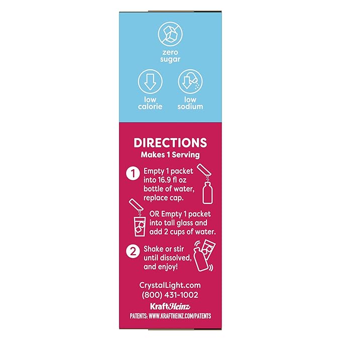 Crystal Light Sugar-Free Pink Lemonade Multi-Serve Drink Mix (2.9 oz) & Fruit Punch On-The-Go Powdered Drink Mix (10 CT, 1 Ea.) (Variety Pack)