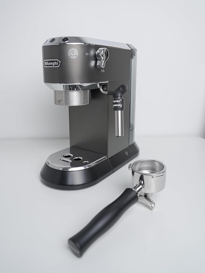 Normcore 51mm Double Spout Portafilter 3 Ear Fits Delonghi Dedica EC680 and EC685, and SMEG & EUPA Coffee Machines Anodized Aluminum Handle with 18g Filter Basket