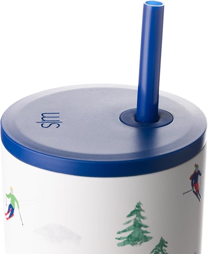Simple Modern 40 oz Trek Tumbler with Handle and Straw Lid | Cup Holder Friendly Insulated Stainless Steel Travel Mug | Downhill Skiing