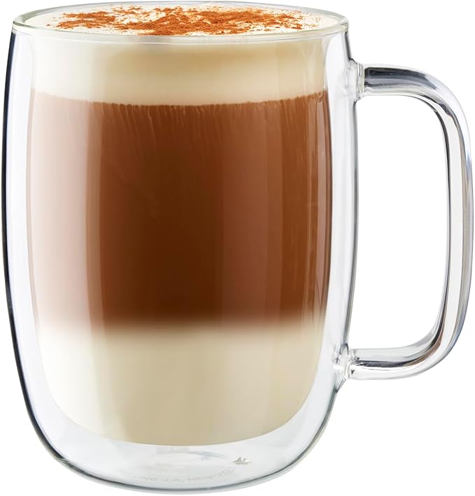 ZWILLING Sorrento Plus 2-pc Double-Wall Glass Latte Mug Set, 15-oz, 450ml