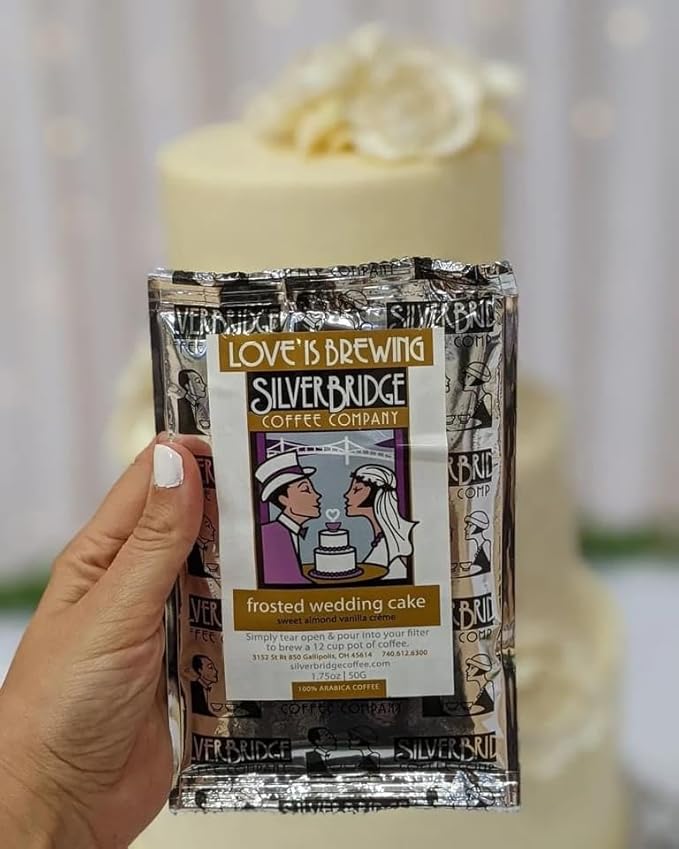 Silver Bridge Coffee Company Flavored Coffee Frosted Wedding Cake | 12oz Flavored Ground Coffee | Sweet Almond and Vanilla Creme Flavoring