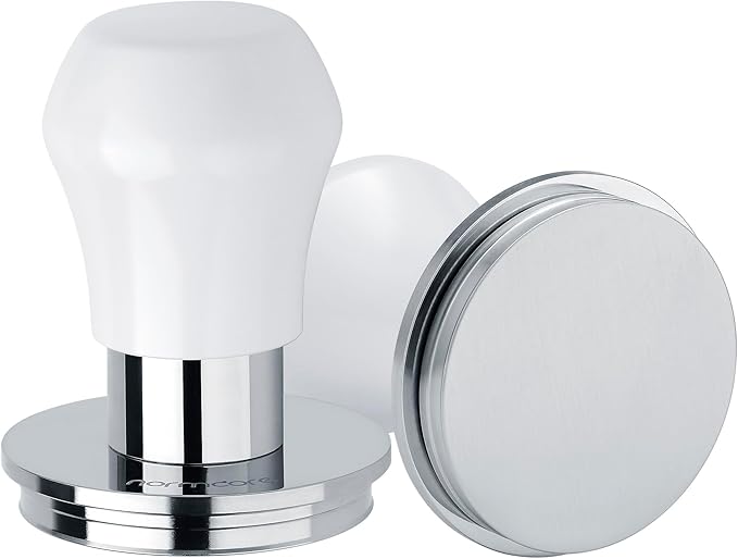 Normcore 51.5 mm Coffee Tamper - V4.1 Mini Spring-Loaded Tamper with Click Feedback - Fits La Pavoni Professional PL, Europiccola EL - Aluminium Handle, White