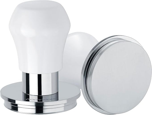 Normcore 51.5 mm Coffee Tamper - V4.1 Mini Spring-Loaded Tamper with Click Feedback - Fits La Pavoni Professional PL, Europiccola EL - Aluminium Handle, White