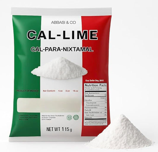 5oz Mexican Cal (Lime Powder) Cal Mexicana Para Nixtamal o Sazonador Mexicano | Premium Quality For Nixtamalization & Tortilla Making - Imported From Mexico.