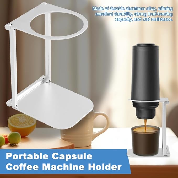 Pour over Dripper Stand,Foldable Espresso Machine Stand,Aluminum Coffee Dripper Holder Rack for Home Travel Camping Hiking Pour Over Coffee Portable Espresso Coffees Maker(Grey,Size:12.3*9.5*7.7CM)