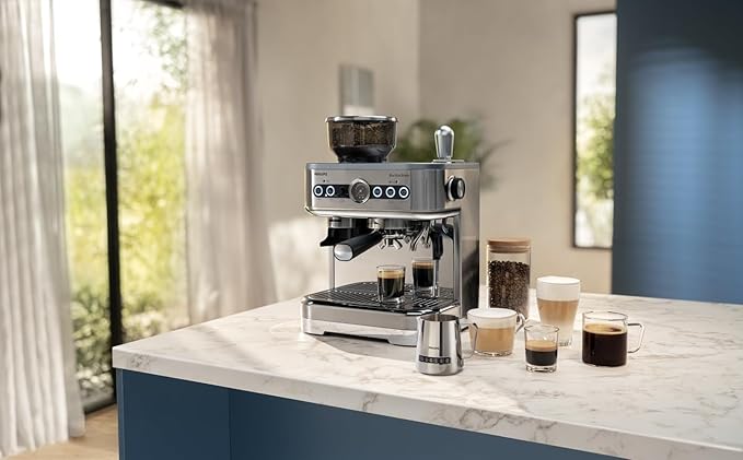 Philips Temperature Perfection Milk Jug - Integrated Temperature Indicator, Smooth Microfoam, Stainless Steel, 450ml Capacity, Perfect for Latte Art, Espresso Accessory (CA8012/10)