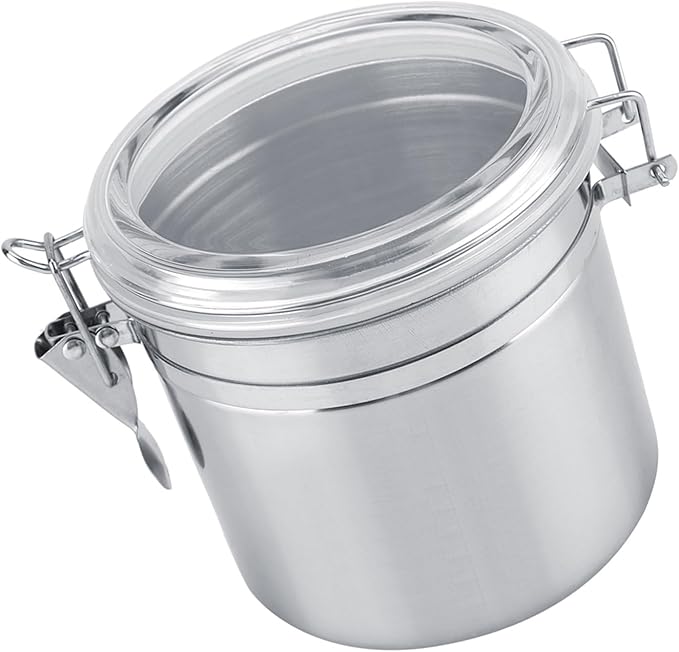 Stainless Steel Coffee Canister, Container Vacuum Sealed Storage Jar with Airtight Clamp Lid for Sugar Tea Bean (Medium 4.75L)