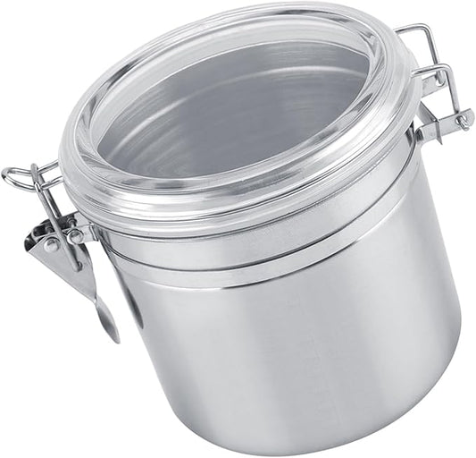 Stainless Steel Coffee Canister, Container Vacuum Sealed Storage Jar with Airtight Clamp Lid for Sugar Tea Bean (Medium 4.75L)