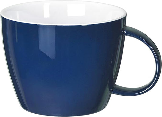 Porcelain Coffee Mug 30 OZ, Oversized Soup Mug Soup Bowl with Handle Jumbo Latte Cup for Coffee, Oatmeal, Gumbo, Salad, Microwave and Dishwahser Safe, Cool Blue