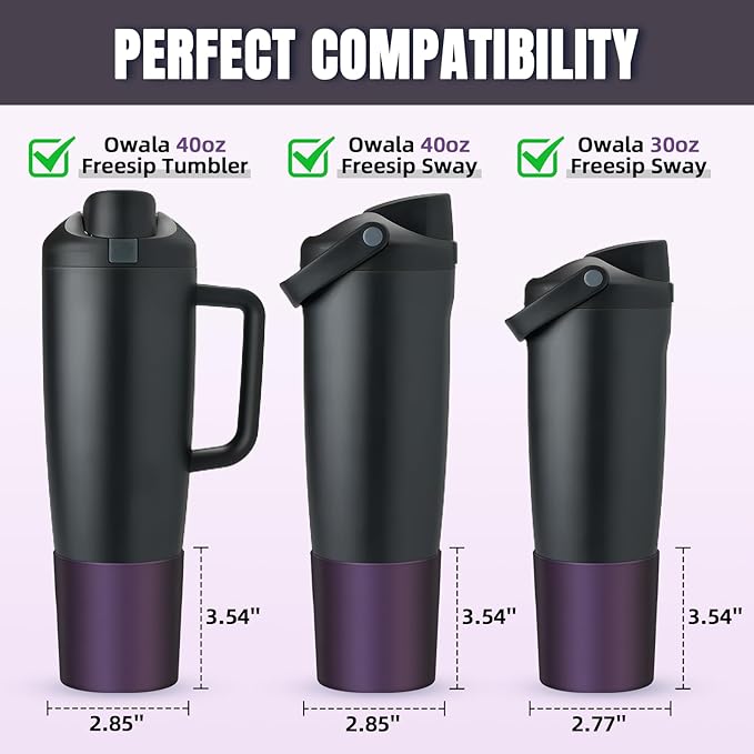 Silicone Higher Boot Compatible with Owala 30oz & 40oz FreeSip Sway Bottles & Tumblers, Large Protection Anti-slip Bottom Cover Sleeve for Freesip Sway Tumbler and Bottle
