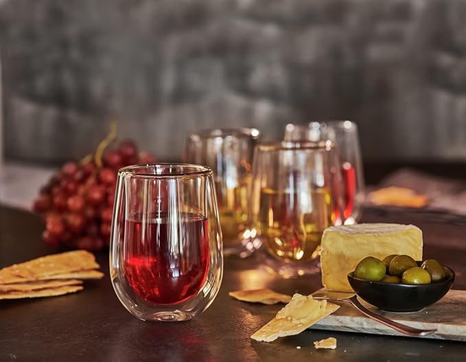 ZWILLING Sorrento 2-pc Double-Wall Stemless White Wine Glass Set, 10-oz, 296ml