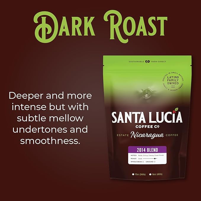 Santa Lucia Coffee - 2014 Nicaraguan Roast Coffee - Rich in Minerals - Low Acididity - Natural Sweetness - Strong & Bold Flavor - Subtle Undertones & Smoothness - Ground - 16oz. (Pack of 3)