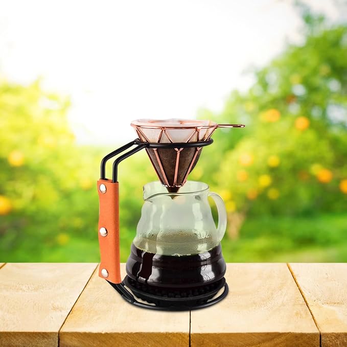 Hemoton Adjustable Coffee Dripper Stand with Synthetic Base Detachable Filter Cup Holder for Coffee Brewing Compact 7.5X4.7X3.5 Inch Maker Accessory for Home and Cafe