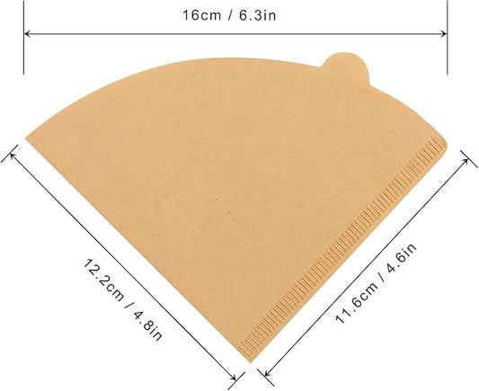Coffee Filters 2, Cone Coffee Filters, Disposable Natural Paper Filter 1-4 Cup, Pour Over Coffee Filter Compatible with V60 and Drip Coffee Maker, (Unbleached, 100 Count)