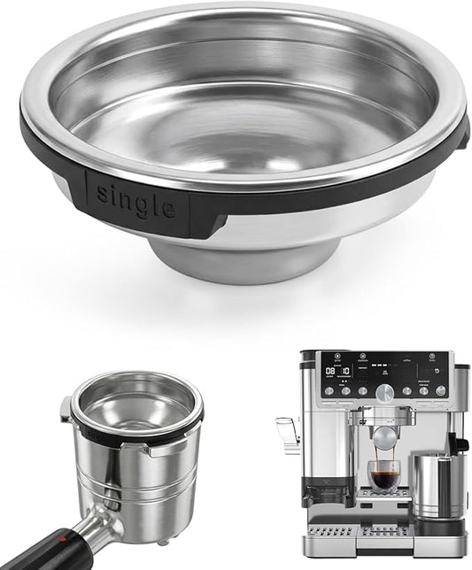 Single Cup Filter Basket Compatible with Ninja Luxe Cafe Accessories ES701, Stainless Steel Coffee Pressurized Porous Filter, Portafilter Basket Reusable Coffee Filter for Ninja Luxe Cafe