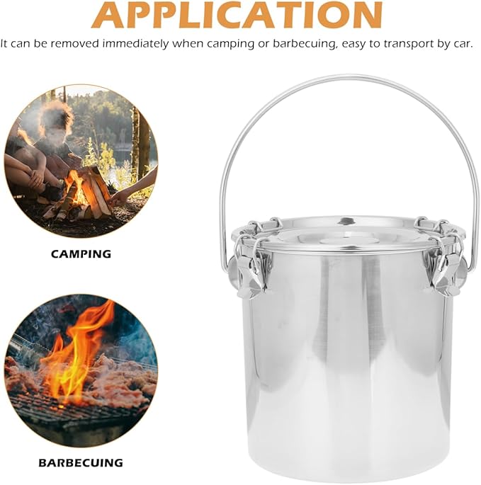 iplusmile Stainless Steel Airtight Canisters Container: 152 fl oz Airtight Clamp Lid Kitchen Food Storage Bucket for Rice Flour Grain Coffee Bean Flour Oil Sugar Milk