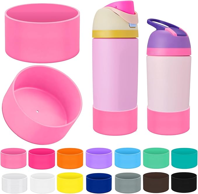 2PCS Silicone Protector Boots Compatible with Owala Kids 16oz & 14oz, Accessories for 12oz - Anti-Slip, Scratch-Resistant, Suitable for School, Outdoor, Easy Grip