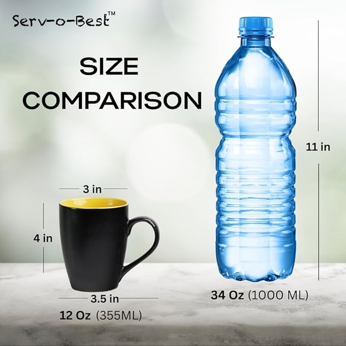 Servo Best Black Coffee Mugs 12 oz, Set of 6 Matte Black Outside and Multicolour Inside Ceramic Mugs - Lead & Toxic Free, Dishwasher & Microwave Safe, Perfect for Home & Office Use