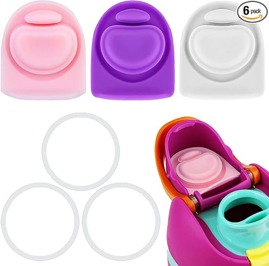 3 Sets Replacement Seal Gasket Stoppers for Owala Freesip Cap Mouth,Silicone O Sealing Ring Parts Water Bottle Top Lid Accessories for Owala Freesip 16/19/24/32/40oz（3 colors 3）