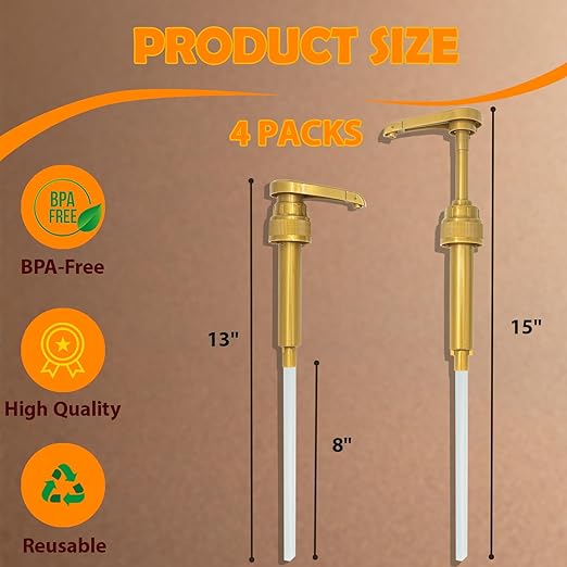 Syrup Pump Compatible with Syruvia,with Precise Dispensing,Coffee Syrup Pump Compatible with Syruvia,Lockable Design,Easy to Use and Clean for Liquids&Pastes,4PCS