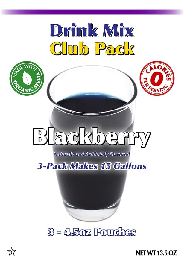 GramZero Blackberry Zero Calorie Sugar Free Drink Mix, Great For Nutrition Club Loaded Tea, Stevia Sweetened