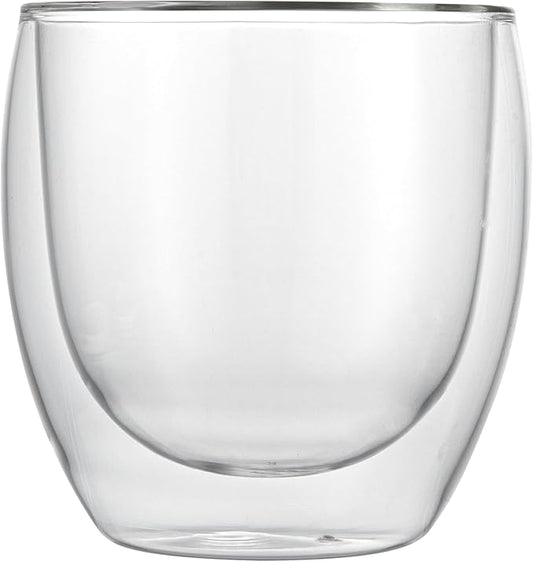 Restaurantware Coffee Cup 12 Pack of 8.45 oz Insulated Double-Wall Glass Borosilicate Coffee Cup Espresso Shot Dishwasher Safe For Hot Drinks