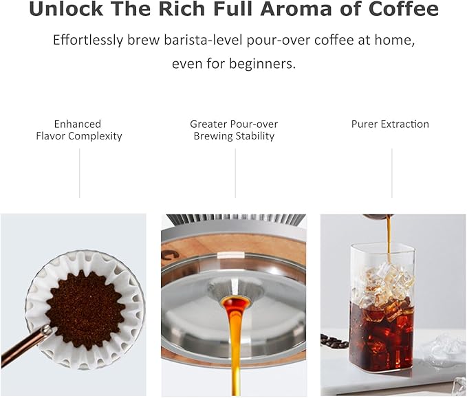 Pour Over Coffee Dripper Drip Coffee Pour Over Maker Resuable Blossom Cone Funnel Stainless Steel Metal Coffee Filter for Travel, Camping, Office, Home, Coffee Maker Brew (Twilight Gray)