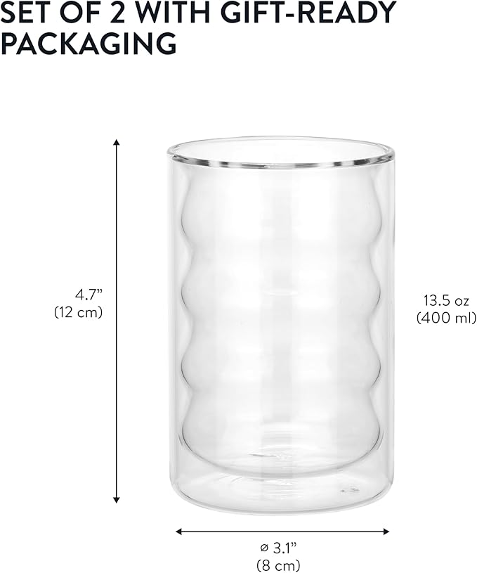 Double wall bubble glasses