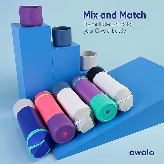 Owala Silicone Boot Accessory for Stainless Steel Water Bottles, Anti-Slip Dent Protective Sleeve, Protects FreeSip, Grey, Made 40 Oz Water Bottle